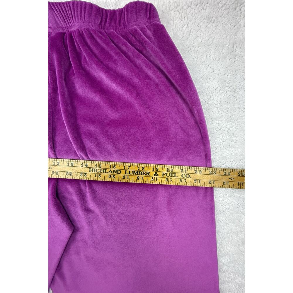 Juicy Couture Lounge Pants Womens XL Pink Luxe Velour Bling SpellOut Down Leg - Picture 10 of 12